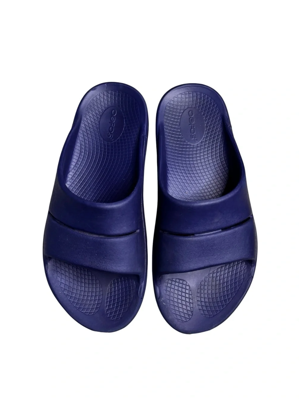 Oofos Ooahh Navy Unisex Slide Sandal M8/W10